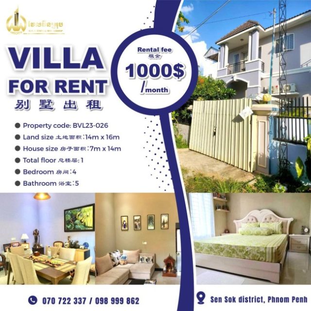 Villa for rent BVL23-026